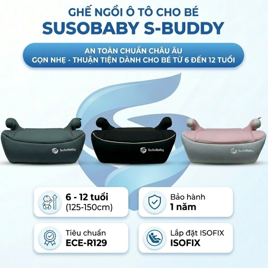 Đệm nâng ô tô cho bé SuSoBaby S-BUDDY (Booster seat)