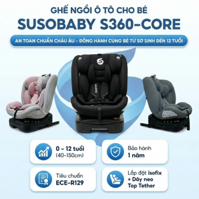 Ghế ngồi ô tô trẻ em SuSoBaby S360-CORE xoay 360 độ